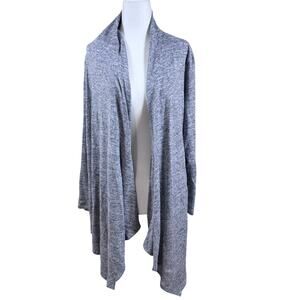 Tacera Gray Open Front Drape Cardigan Womens Medium Lightweight